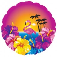 Flamingo Sunset Hibiscus Island Party Balloon